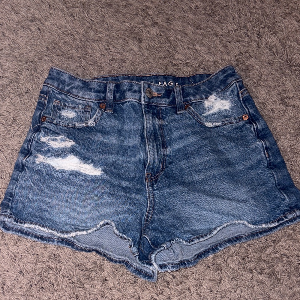 American Eagle Outfitters Distressed Blue Jean Shorts